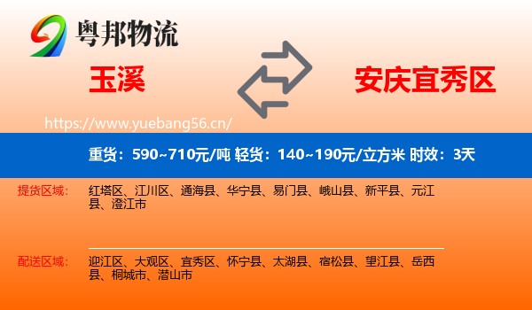 玉溪到宜秀区物流专线名片