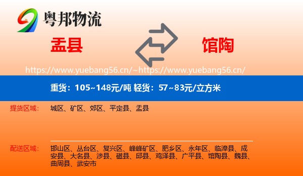 盂县到馆陶县物流