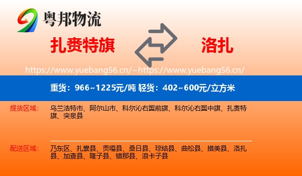 扎赉特旗到洛扎县物流