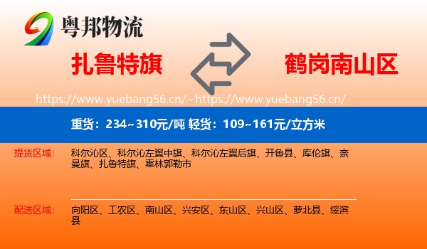 扎鲁特旗到南山区物流