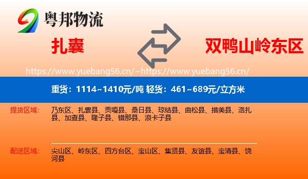 扎囊到岭东区物流