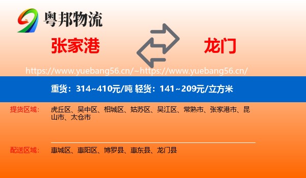 张家港到龙门县物流