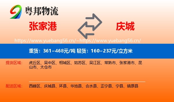 张家港到庆城县物流