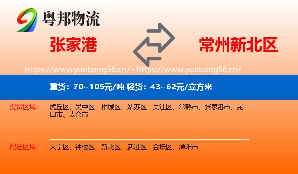 张家港到新北区物流