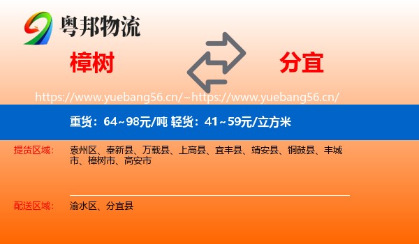 樟树到分宜县物流