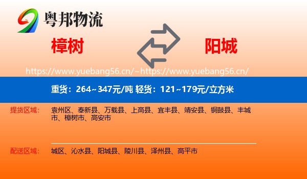 樟树到阳城县物流