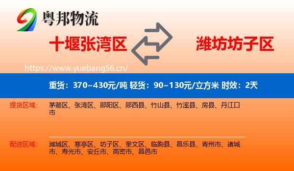 十堰张湾区到坊子区物流专线名片