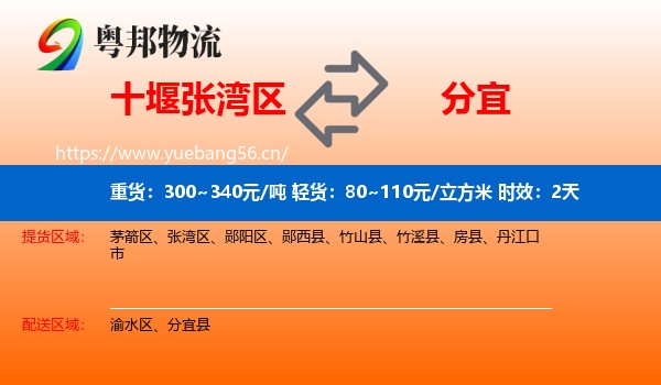 十堰张湾区到分宜县物流专线名片