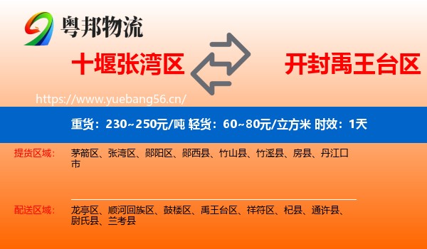 十堰张湾区到禹王台区物流专线名片