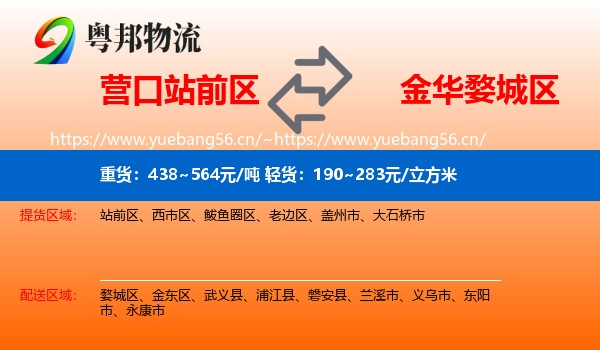 营口站前区到婺城区物流