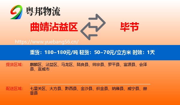 曲靖沾益区到毕节物流专线名片