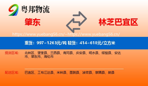 肇东到巴宜区物流