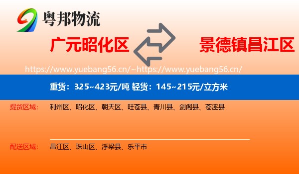 广元昭化区到昌江区物流
