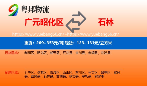 广元昭化区到石林县物流