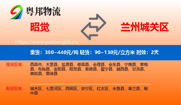 昭觉到城关区物流专线名片
