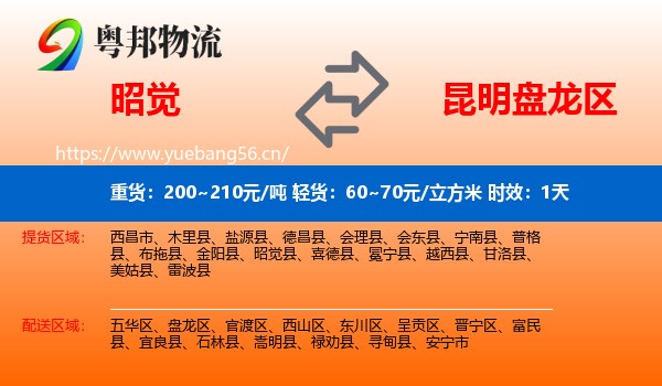 昭觉到盘龙区物流专线名片