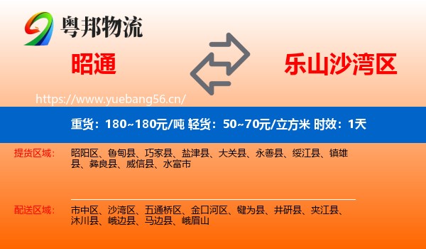 昭通到沙湾区物流专线名片