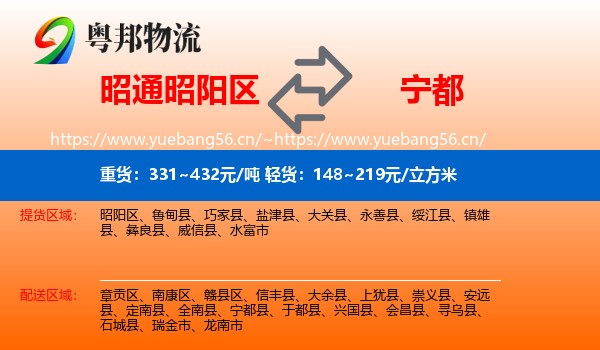 昭通昭阳区到宁都县物流