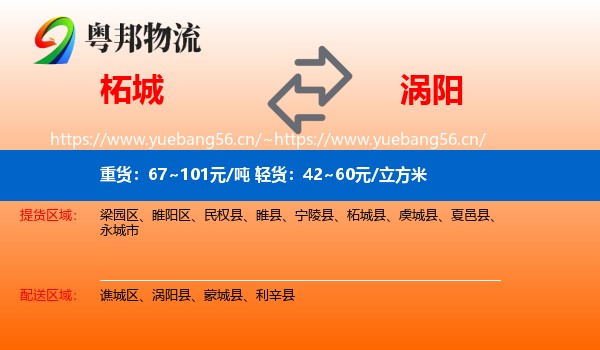 柘城县到涡阳县物流专线