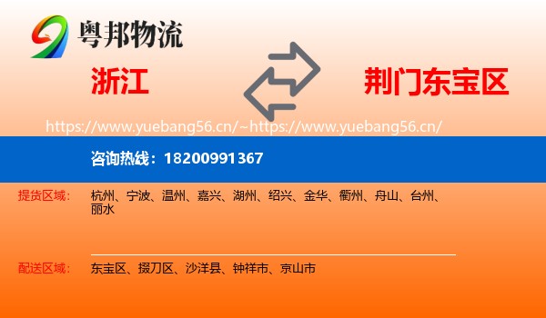 浙江到东宝区物流