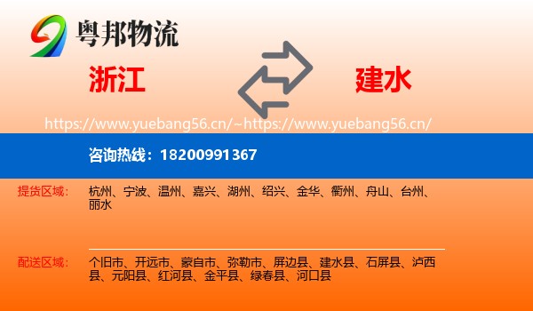 浙江到建水县物流
