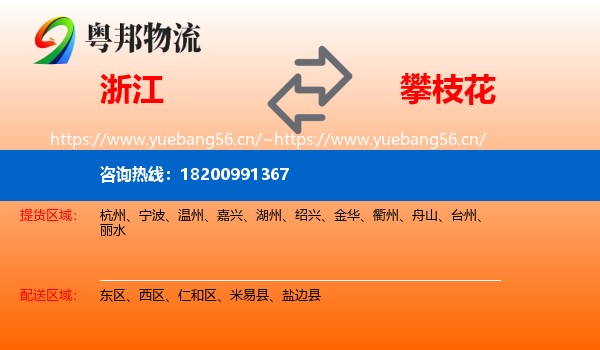 浙江到攀枝花物流专线
