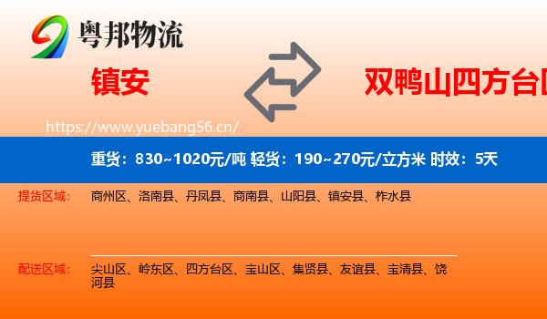 镇安到四方台区物流专线名片