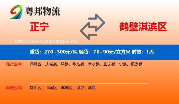 正宁到淇滨区物流专线名片