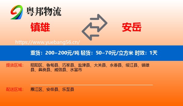 镇雄到安岳县物流专线名片