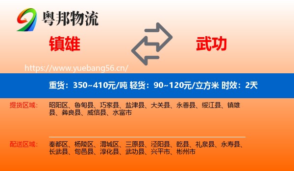 镇雄到武功县物流专线名片