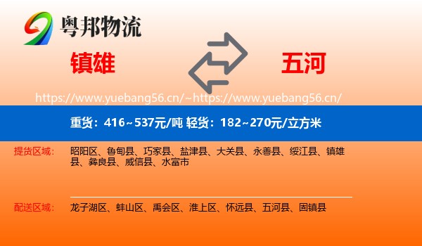 镇雄到五河县物流