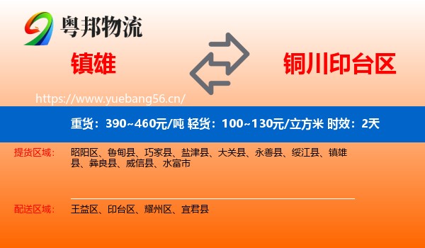 镇雄到印台区物流专线名片