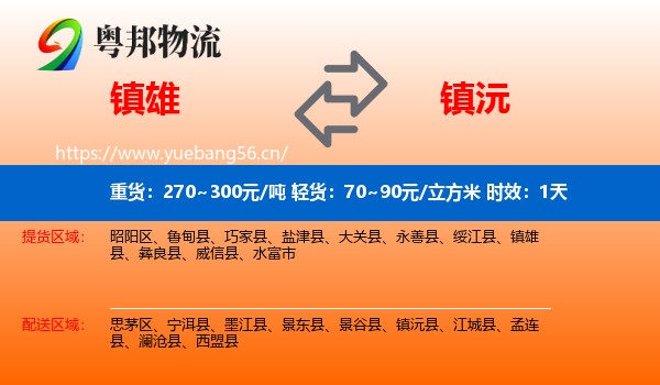 镇雄到镇沅县物流专线名片