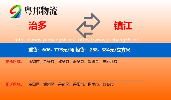 治多县到镇江物流专线