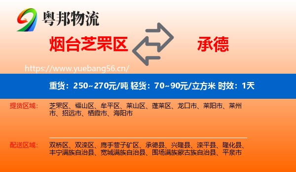 烟台芝罘区到承德物流 烟台芝罘区到承德物流专线名片