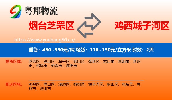 烟台芝罘区到城子河区物流专线名片