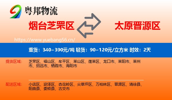 烟台芝罘区到晋源区物流专线名片