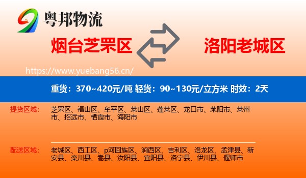 烟台芝罘区到老城区物流专线名片