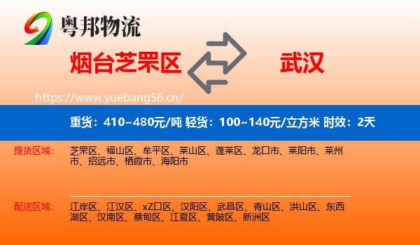 烟台芝罘区到武汉物流专线名片