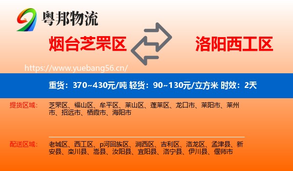 烟台芝罘区到西工区物流 烟台芝罘区到西工区物流专线名片