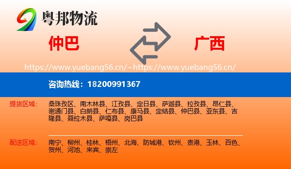 仲巴到广西物流