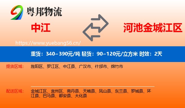 中江到金城江区物流专线名片