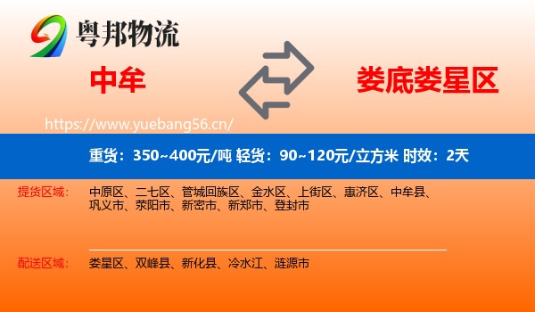 中牟到娄星区物流专线名片