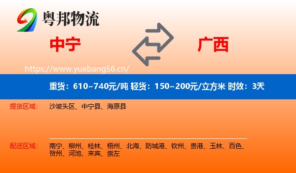 中宁到广西物流专线名片