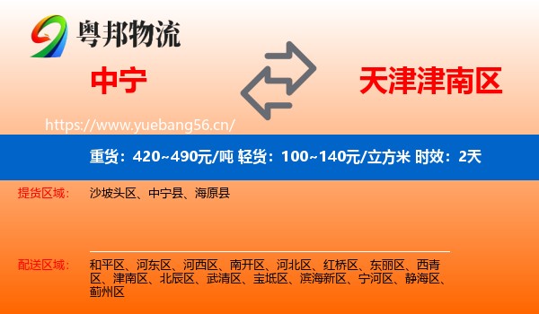 中宁到津南区物流专线名片