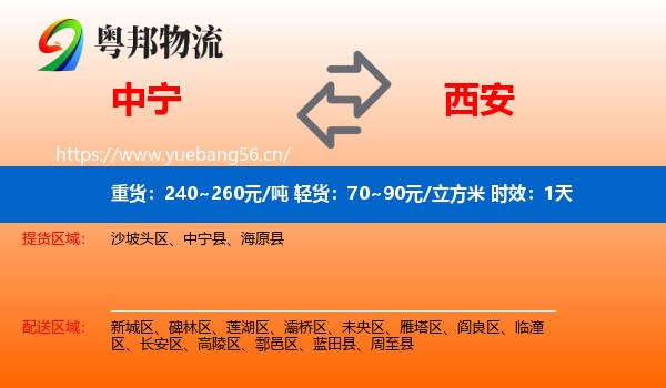 中宁到西安物流专线名片