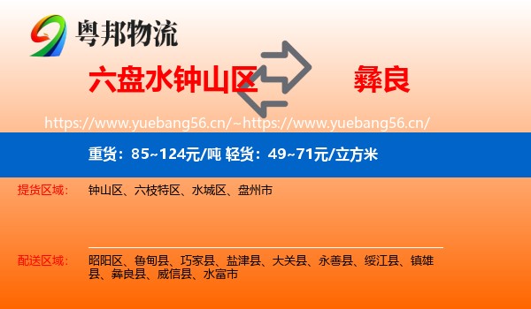 六盘水钟山区到彝良县物流