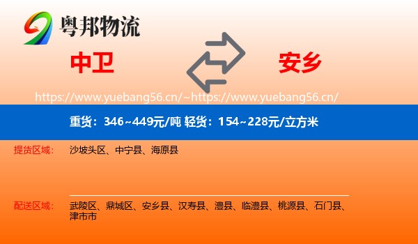 中卫到安乡县物流