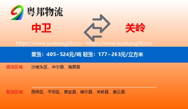 中卫到关岭县物流