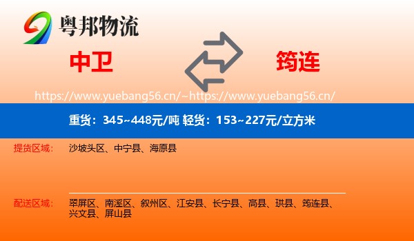 中卫到筠连县物流